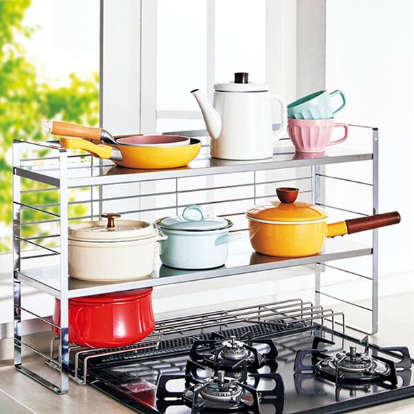「出窓で使える２段シェルフ（キッチン整理用品）」｜詳細画像