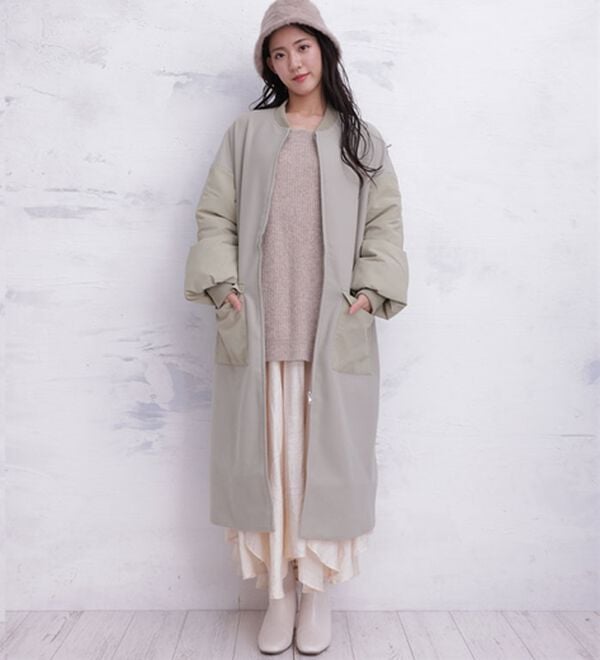 A HAPPY MARILYN（アハッピーマリリン）の「【ＬＬ～４Ｌ】ＭＡ－１風切替コート（ロングコート）」｜詳細画像