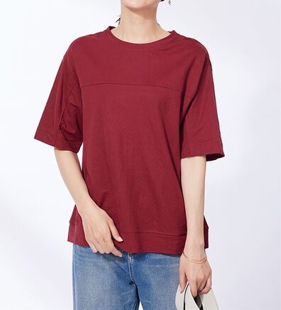 BELLUNA（ベルーナ）の「涼感素材切替デザインプルオーバー（カットソー）」