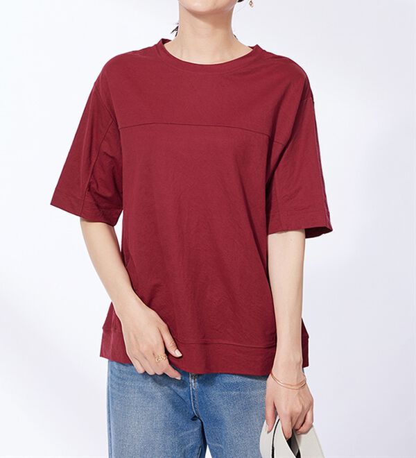 BELLUNA（ベルーナ）の「涼感素材切替デザインプルオーバー（カットソー）」｜詳細画像