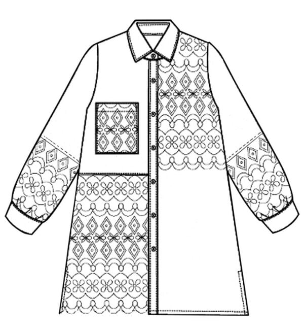 BELLUNA（ベルーナ）の「ケミカルレース使い切替デザインブラウス（チュニック）」｜詳細画像