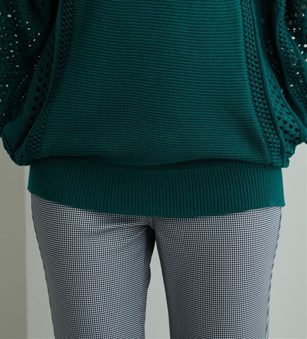 BELLUNA（ベルーナ）の「透かし編ドルマンニットプルオーバー（ニット・セーター）」｜詳細画像