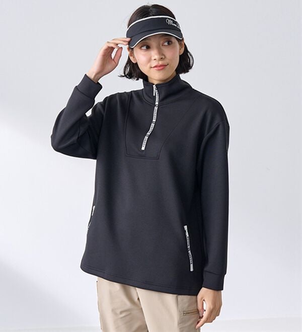 BELLUNA（ベルーナ）の「吸水速乾！ジッパーロゴプルオーバー（カットソー）」｜詳細画像