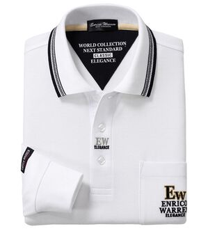 「新デザイン長袖ブランドポロシャツ（メンズポロシャツ）」｜ホワイト