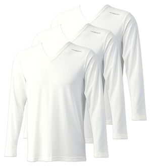 「【３枚組】テックマジック（Ｒ）魔法の冷感インナー（メンズ肌着・インナーウェア）」｜ホワイト 長袖V首