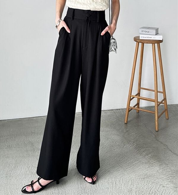 GeeRA（ジーラ）の「着心地抜群！ハイウエストダブルタックワイドパンツ（フルレングスパンツ）」｜詳細画像