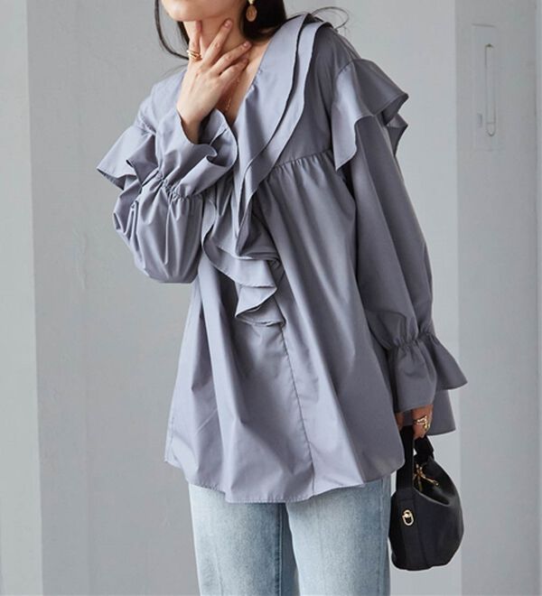 ビッグカラーフリルブラウス - ベルーナ【公式】