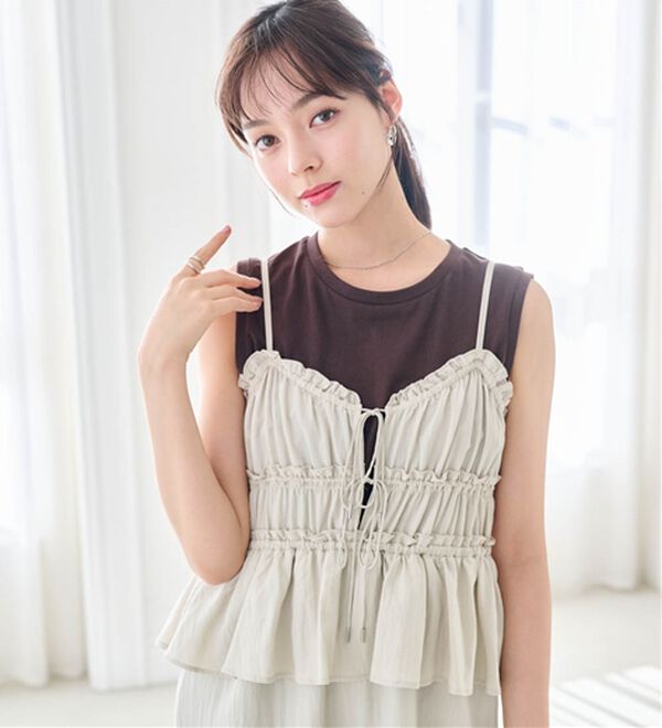 RANAN（ラナン）の「ひんやり！＜BC＞綿100％タンクトップ【選べる着丈】（カットソー）」｜詳細画像