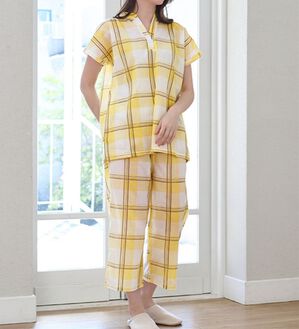 LAVIENNE（ラヴィエンヌ）の「ゆるっとラクちん！涼やかパジャマ（パジャマ・ルームウェア）」｜イエローチェック