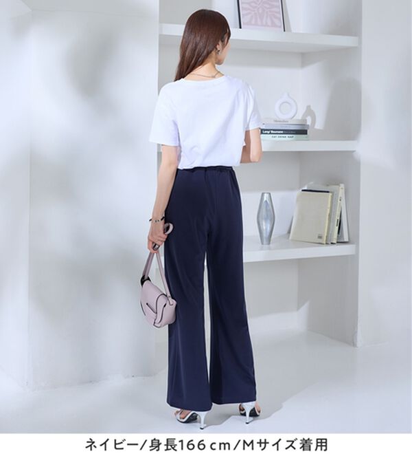 alotta（アロッタ）の「＜６つの機能付＞錯覚美脚！ストレッチワイドパンツ（ワイドパンツ・ガウチョ）」｜詳細画像