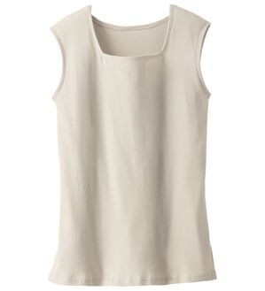 BELLUNA（ベルーナ）の「綿１００％抗菌防臭機能付リブタンクトップ（タンクトップ・キャミソール）」｜ライトグレー