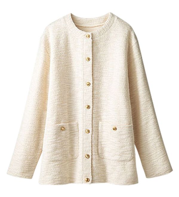 BELLUNA（ベルーナ）の「ラクなのにきちんと見え！カットツイード素材カーディガン（その他カーディガン）」｜詳細画像