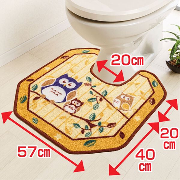 「洗える八角形ふくろうトイレマット（トイレマット）」｜詳細画像