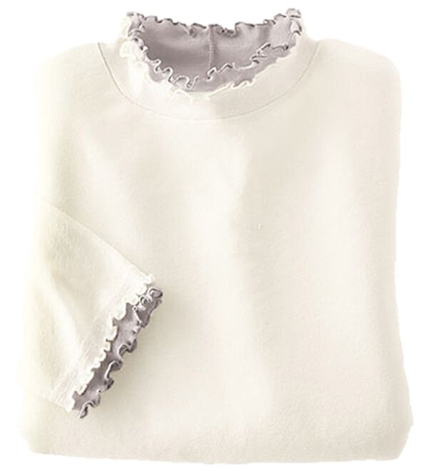 BELLUNA（ベルーナ）の「シアー素材重ね着風フリル衿プルオーバー（カットソー）」｜詳細画像