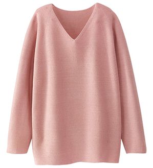 BELLUNA（ベルーナ）の「＜日本製＞ホールガーメントＶネックプルオーバー（ニット・セーター）」｜ピンク