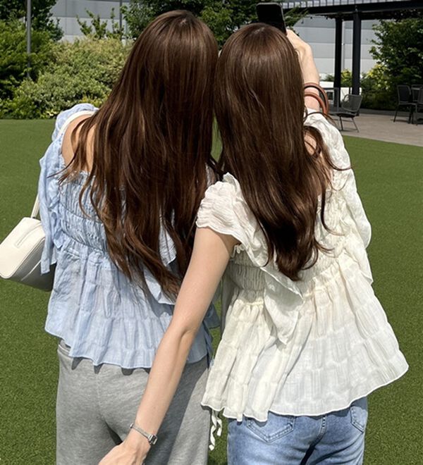 GeeRA（ジーラ）の「フリルシャーリングブラウス（ブラウス）」｜詳細画像