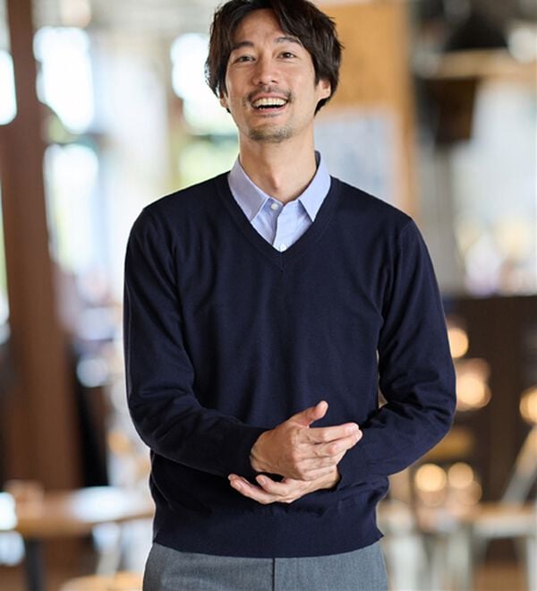 REMEN'S（リメンズ）の「【洗える】やわらかタッチＶネックセーター（メンズニット・セーター）」｜詳細画像