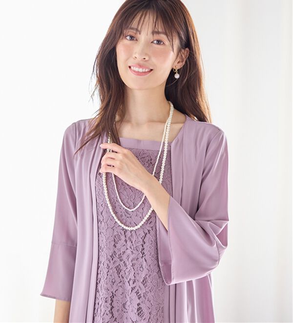 華やかレース使いアンサンブル風ワンピース - ベルーナ【公式】