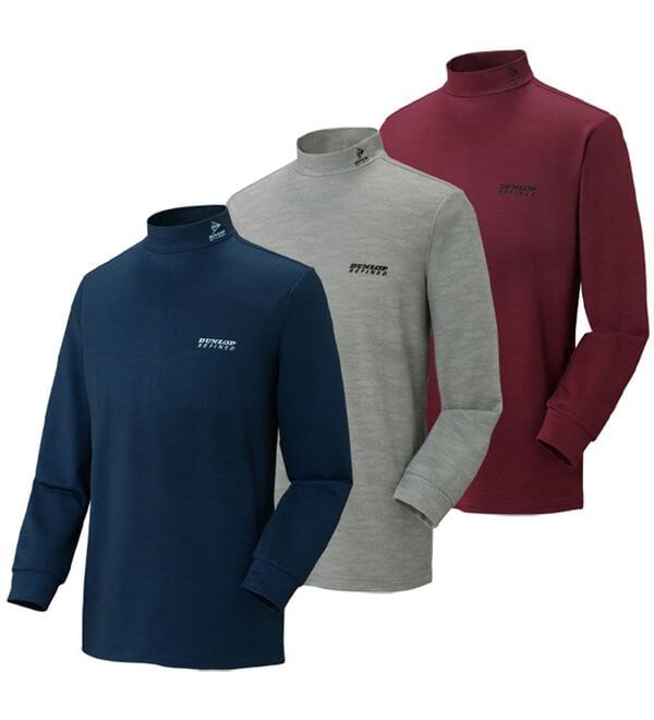「【３色組】＜ダンロップ・リファインド＞肌側綿１００％裏起毛ハイネック（メンズカットソー）」｜詳細画像