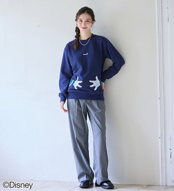 BELLUNA（ベルーナ）の「＜Ｄｉｓｎｅｙ＞【ドナルド＆デイジー】抱き着きプリント裏起毛トレーナー（カットソー）」｜詳細画像