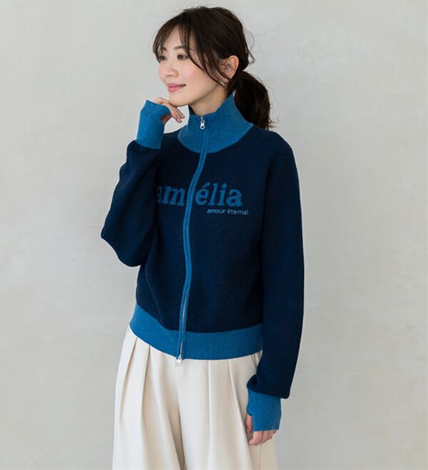 BELLUNA（ベルーナ）の「ジッパーロゴニットパーカー（その他ジャケット）」｜詳細画像