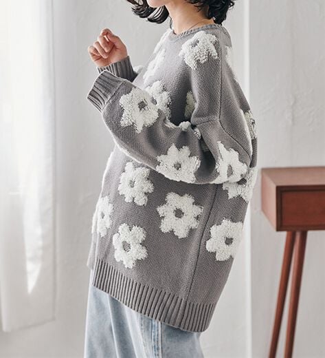 ladmusician 美品✨ 24ss 花柄 ニットプルオーバー フラワージャガード 