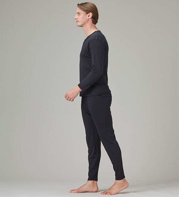 「【３色組】サーモケア（Ｒ）吸湿発熱綿混裏起毛インナー上下３色組（メンズ肌着・インナーウェア）」｜詳細画像