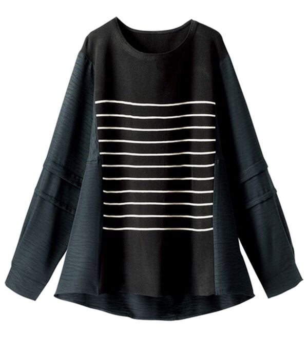 BELLUNA（ベルーナ）の「ニット切替袖タックプルオーバー（ニット・セーター）」｜詳細画像