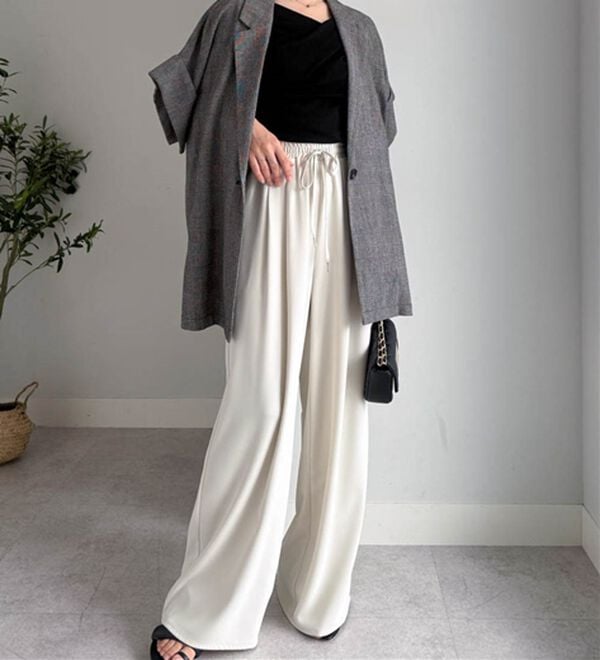 RANAN（ラナン）の「ひんやり！とろみ2タック体型カバーパンツ（フルレングスパンツ）」｜詳細画像