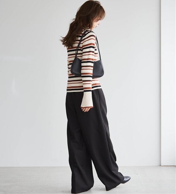 RANAN（ラナン）の「配色使いフレアー袖プチハイネックリブニット（ニット・セーター）」｜詳細画像