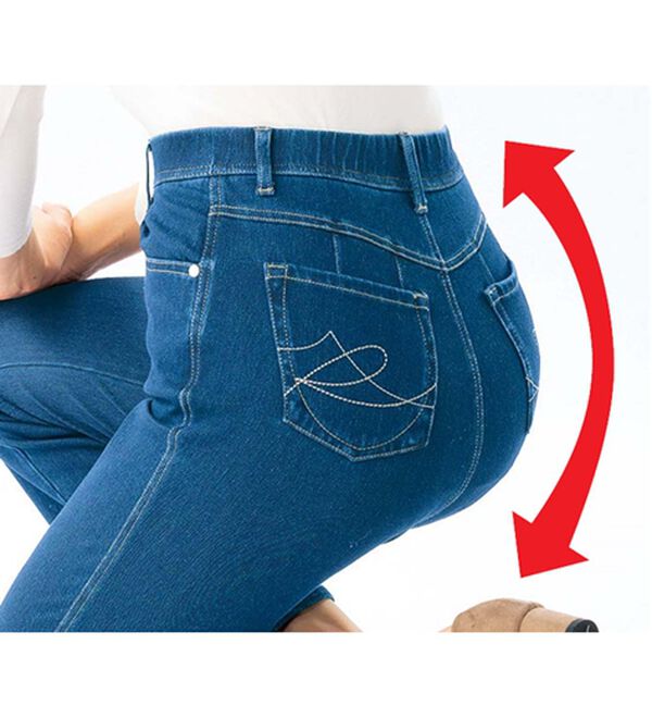 ルフラン（ルフラン）の「【３本組】トリコなはき心地！ニットデニム　ストレート（フルレングスパンツ）」｜詳細画像