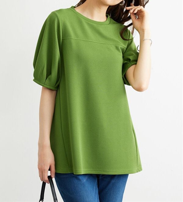 BELLUNA（ベルーナ）の「ポコポコ素材ふんわり袖チュニック（チュニック）」｜詳細画像