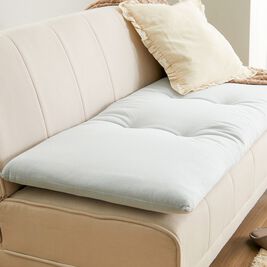 iellio（イエリオ）の「１年中使える！綿１００％ふんわりソファパッド＜ごろ寝マット・長座布団・綿ニット・２人掛け・３人掛け・固わた入り・洗濯可能（クッション・クッションカバー）」