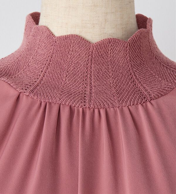 RANAN（ラナン）の「スカラップリブニット使いブラウス（ブラウス）」｜詳細画像