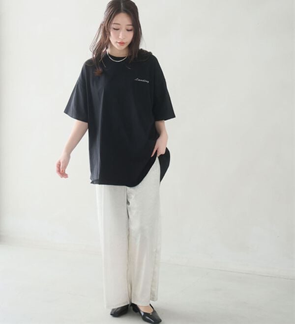 A HAPPY MARILYN（アハッピーマリリン）の「【大きいサイズ】【Ｌ～９Ｌ／選べるタイプ】綿１００％ロングＴシャツ（Tシャツ）」｜詳細画像
