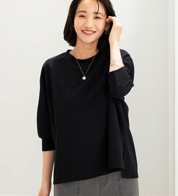 BELLUNA（ベルーナ）の「【多機能付き】きれい見え！ドルマンデザインプルオーバー（カットソー）」｜詳細画像