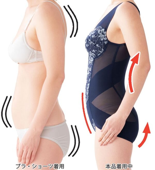 「【２色組】姿勢整うスッキリボディスーツ（ボディスーツ・シェイパー）」｜詳細画像