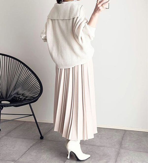 BELLUNA（ベルーナ）の「あぜ編ハーフジップニットプルオーバー（ニット・セーター）」｜詳細画像