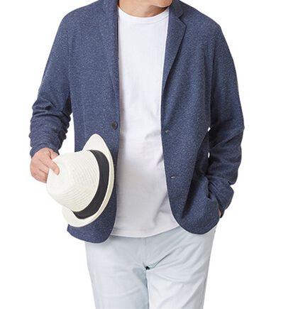 「麻入りメッシュテーラードカーディガン（メンズカーディガン）」
