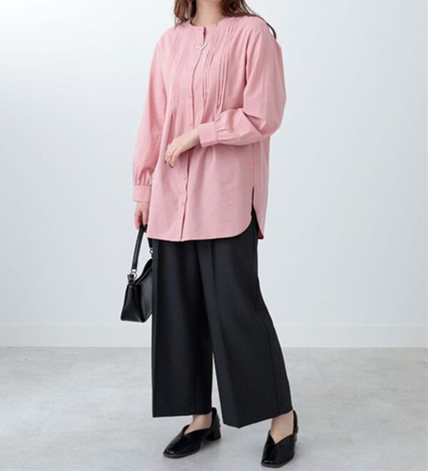 BELLUNA（ベルーナ）の「綿レーヨン素材ピンタックシャツチュニック（チュニック）」｜詳細画像