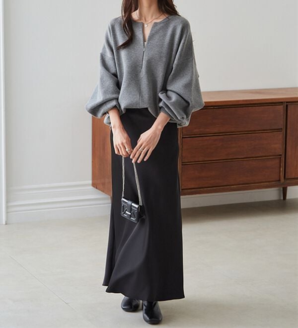 RANAN（ラナン）の「ハーフジップスウェットライクニット（ニット・セーター）」｜詳細画像