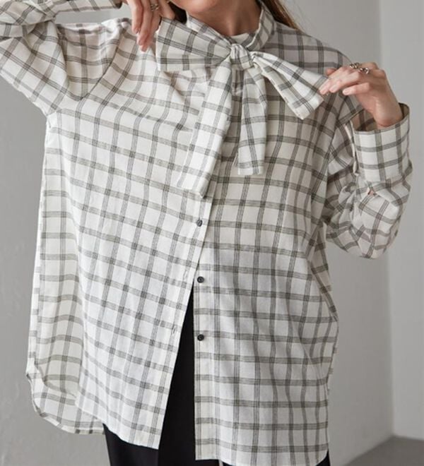 RANAN（ラナン）の「２ｗａｙボウタイチェックシャツ（シャツ）」｜詳細画像