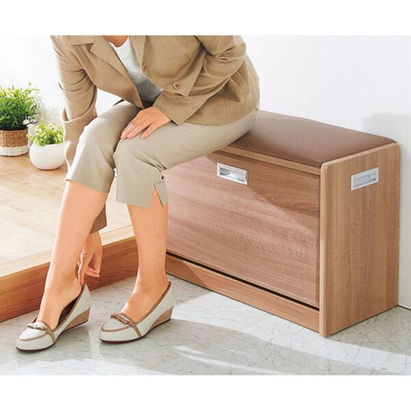 腰かけ付シューズボックス 大（約幅84cm） 完成品 【公式通販】