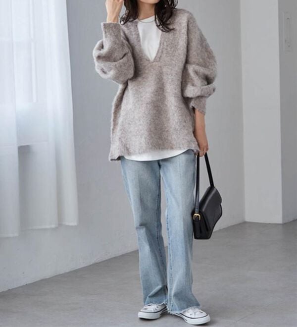 RANAN（ラナン）の「ディープキーネックシャギーニット（ニット・セーター）」｜詳細画像