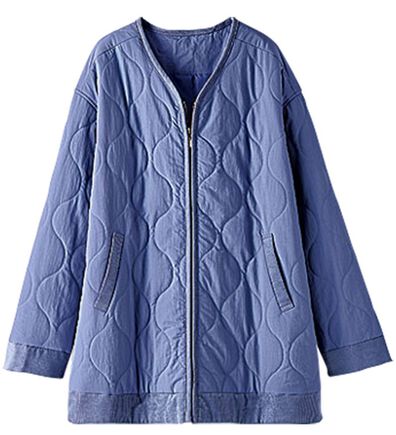 BELLUNA（ベルーナ）の「ウェーブキルト素材コーデュロイ切替コート（ハーフコート）」