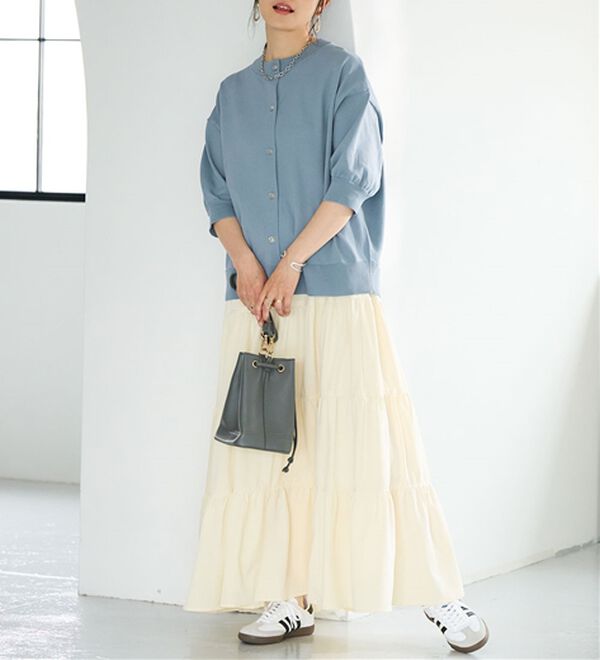 BELLUNA（ベルーナ）の「【快適Ｌａｂ．】洗える！軽い！５分袖ニットカーディガン（ニットカーディガン）」｜詳細画像