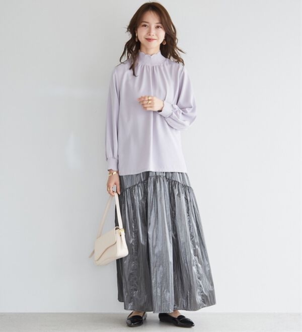 RANAN（ラナン）の「スカラップリブニット使いブラウス（ブラウス）」｜詳細画像