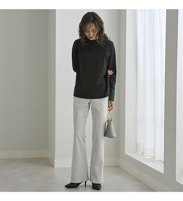 BELLUNA（ベルーナ）の「すっきり伸びる！ハイテンション美脚パンツ　ブーツカット（フルレングスパンツ）」｜詳細画像