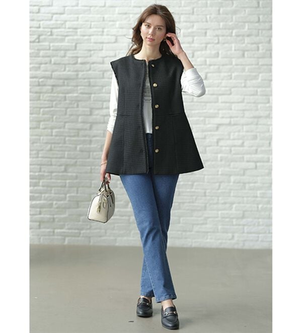 BELLUNA（ベルーナ）の「ツイードベストセットアップ（パンツスーツ）」｜詳細画像