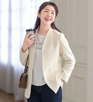 ルフラン（ルフラン）の「ツイードロングジャケット（その他ジャケット）」｜白系